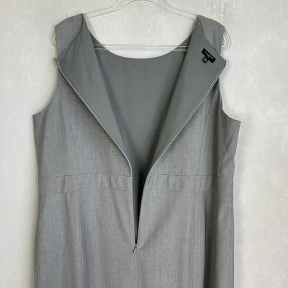 Talbots plus size 2X 20W sheath midi dress gray wool blend sleeveless lined - Picture 8 of 10
